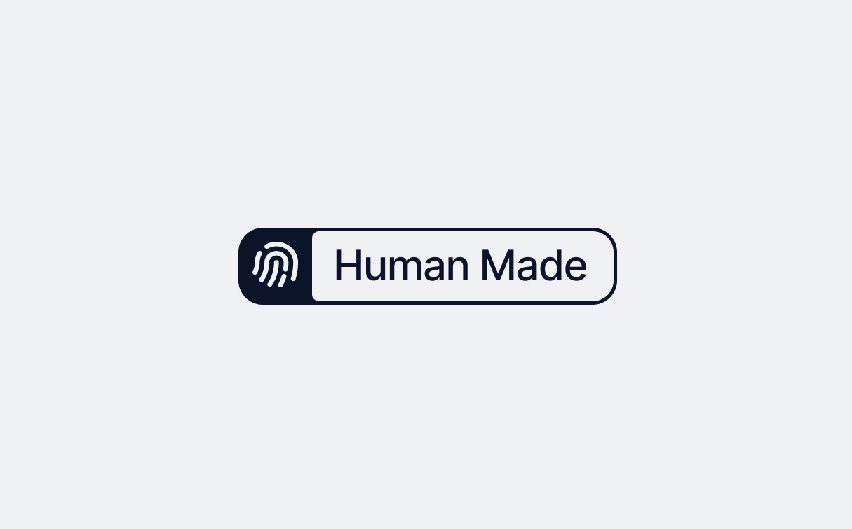Human-made badge